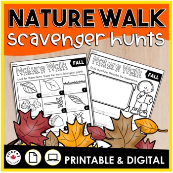 Preview of Nature Walk Scavenger Hunts | Fall Winter Spring Summer