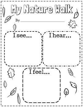 Preview of Nature Walk graphic organizer with senses