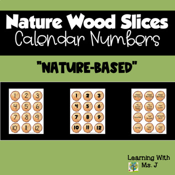 Preview of Nature Wood Slices Calendar Numbers-Editable Text