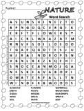 Nature Word Search Activity