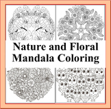 Nature and Floral Mandalas Coloring - 50 Nature, Flowers, 