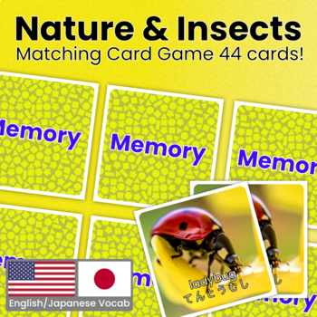 Preview of Nature and Insect Vocab Matching Game in English / Japanese