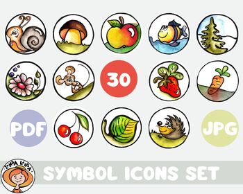 Preview of Nature icons for kids.