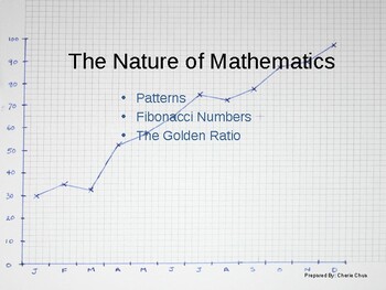 Preview of Nature of Mathematics Discovering Fibonacci numbers and Golden ratio Powerpoint