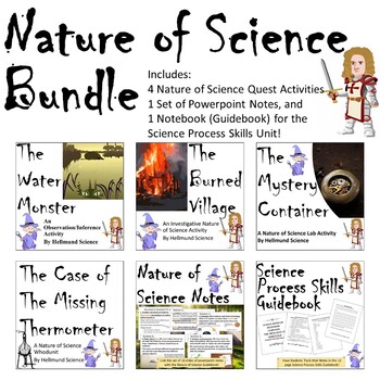 Preview of Nature of Science Bundle- 4 Quest activities with notes and interactive notebook