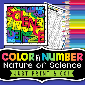 Preview of Nature of Science | Back to School Science Color By Number Worksheet