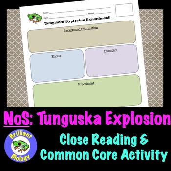 Preview of Nature of Science: Tunguska Explosion of 1908 {Common Core Close Reading}