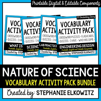 Preview of Nature of Science Vocabulary Activities | Flashcards, Quizzes, Puzzles & Games