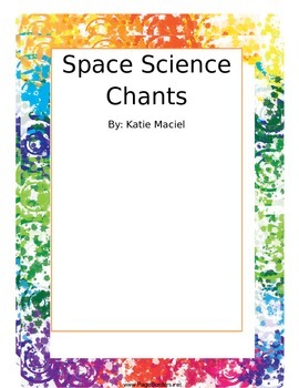 Preview of Space Science Vocabulary Chants