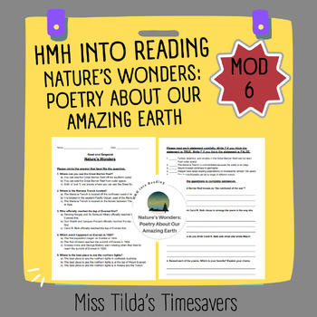 Preview of Nature's Wonders - Grade 4 HMH into Reading (Module 6)