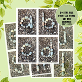 Nature themed alphabet Lowercase Rocks printable flashcard