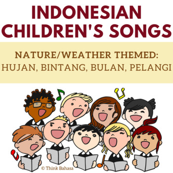 Preview of Nature / weather themed Indonesian childrens song posters