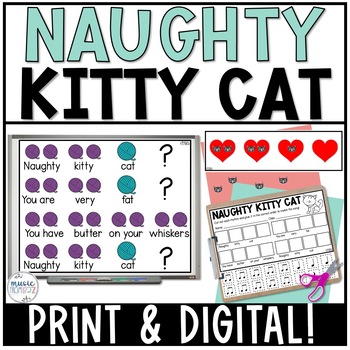 Preview of Naughty Kitty Cat - Song to Teach Quarter Rest - Music Orff Accompaniment