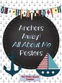Nautical Anchor Themed All About Me Posters