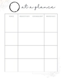 Nautical At a Glance Blank Project Sheet Planning