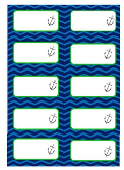 Nautical Blue and Lime green Labels by April Cole Teaching to Go