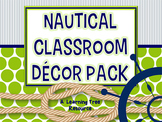 Nautical Classroom Theme Decor {Lime & Navy} EDITABLE