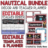 Nautical Classroom Theme Decor and Teacher Planner BUNDLE