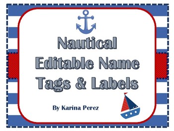 Nautical Theme Editable Name Tags Labels Free Template