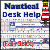 Editable Nautical Desk Help Name Tags/ Name Plates