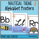 Nautical Ocean Alphabet Posters Print | Cursive