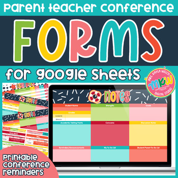 Preview of Nautical Parent Teacher Conference Forms |Google Sheets| Digital Planner Add-On