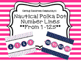 Nautical Polka Dot Navy and Pink Number Line