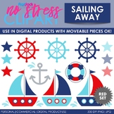 Sailing Away (Red Set) Clip Art (Digital Use Ok!)