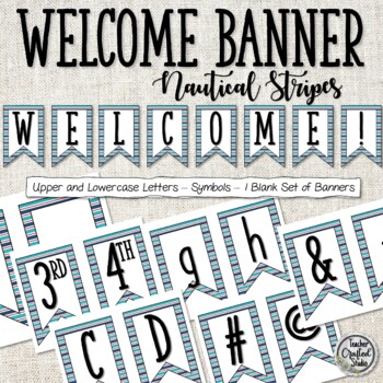 Nautical Stripes Build Your Own Classroom Banner | Welcome Banner ...