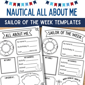 Preview of Nautical Theme All About Me Template | Sailor of the Week