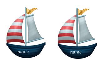 Preview of Nautical Theme Class Name tags