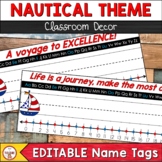 Nautical Theme Classroom Decor Desk Name Tags | Editable