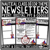 Nautical Theme Classroom Decor Weekly Newsletter Template 