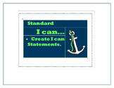 Nautical Theme "I can statements" {Editable}