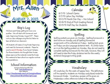 Preview of Nautical Theme Newsletter
