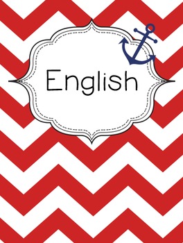 Nautical Themed Binder Covers (Red and Blue) by Teacher Keen | TPT