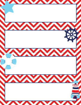 Preview of Nautical Themed Name Plates Editable