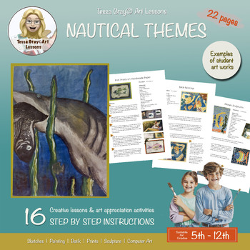 Preview of Nautical Themes Art Lessons, 16 Projects, Middle & Senior School
