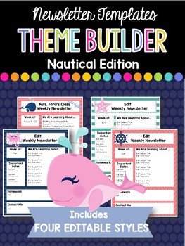 Preview of Nautical Weekly or Monthly Newsletter Templates EDITABLE