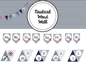 Preview of Nautical Word Wall Bundle
