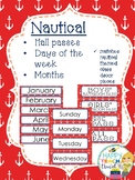 Nautical themed hall passes, days of the week and month