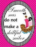Nautical/Sailing Quotes Posters: Pink & Black Pirates
