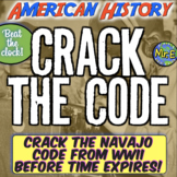 Navajo Code Talker + World War 2 Escape Room Challenge Activity