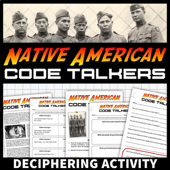 Preview of Navajo Code Talkers Native American Heritage Decipher the Code WWII Activity