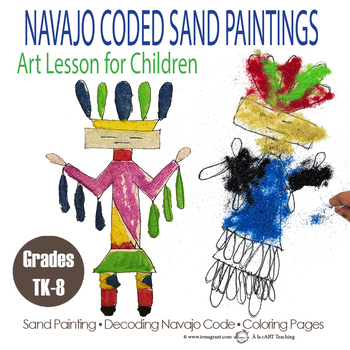 Preview of Navajo Coded Sand Painting: Art Lesson for Kids