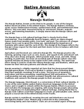 Preview of Navajo Nation Article & Questions Assignment (WORD)