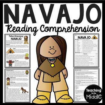 Preview of Navajo Tribe Native Americans Reading Comprehension Worksheet Informational
