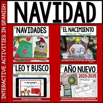 Preview of Navidad, Año Nuevo, Reyes Magos Christmas activities in SPANISH BUNDLE