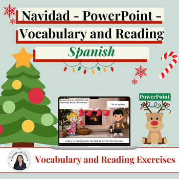 Preview of Christmas Spanish Power Point - Vocabulary and Reading Digital Resource