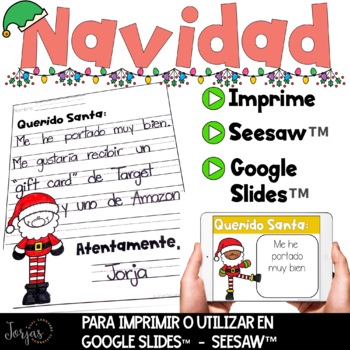 Preview of Navidad Christmas Spanish Digital Distance Learning